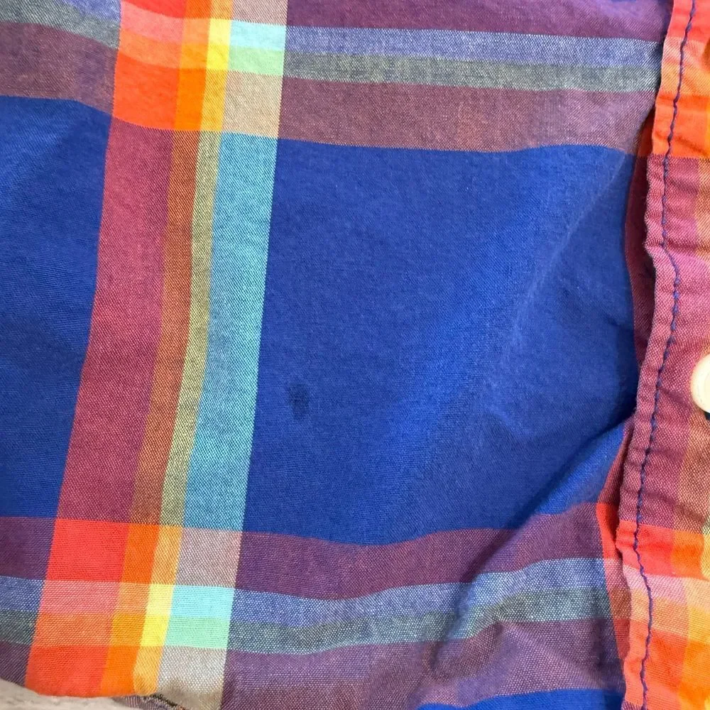 Gymboree boys short sleeve plaid button down shirt‎ 4T